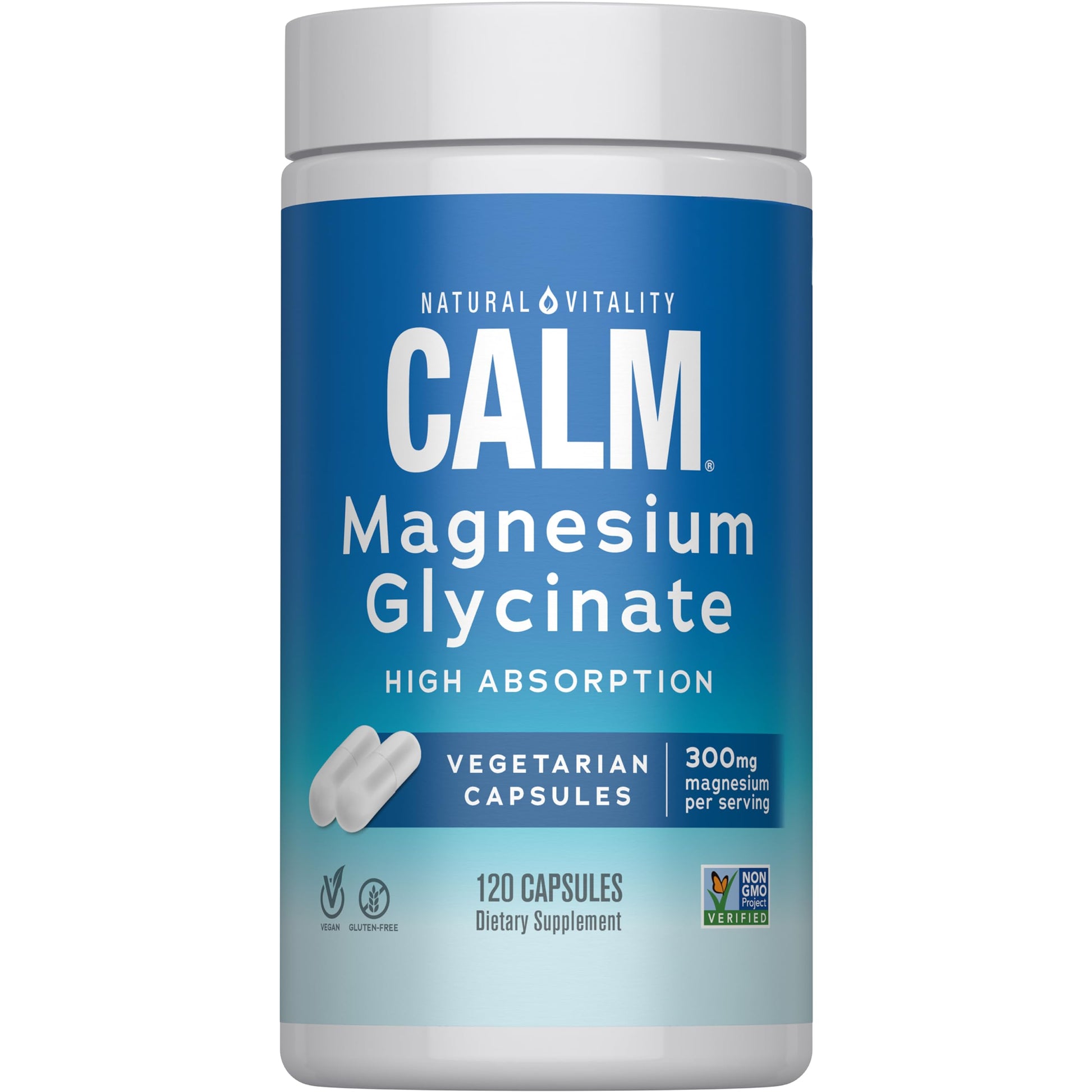 Natural Vitality Calm Magnesium Capsules, 120 Count