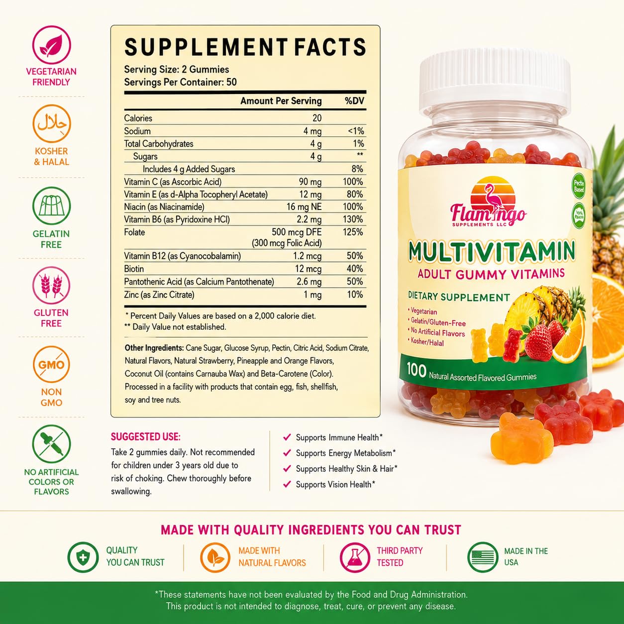 Flamingo Supplements Multivitamin Capsule 1 Count