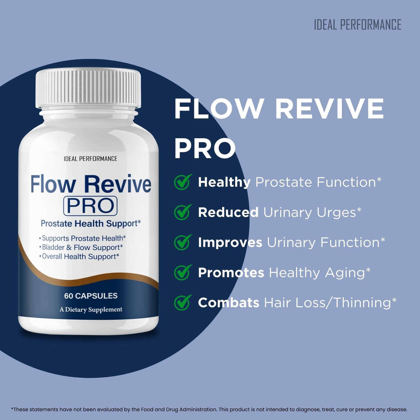Ideal Performance Flow Revive Prostate Supplement Capsules, 60 Capsules