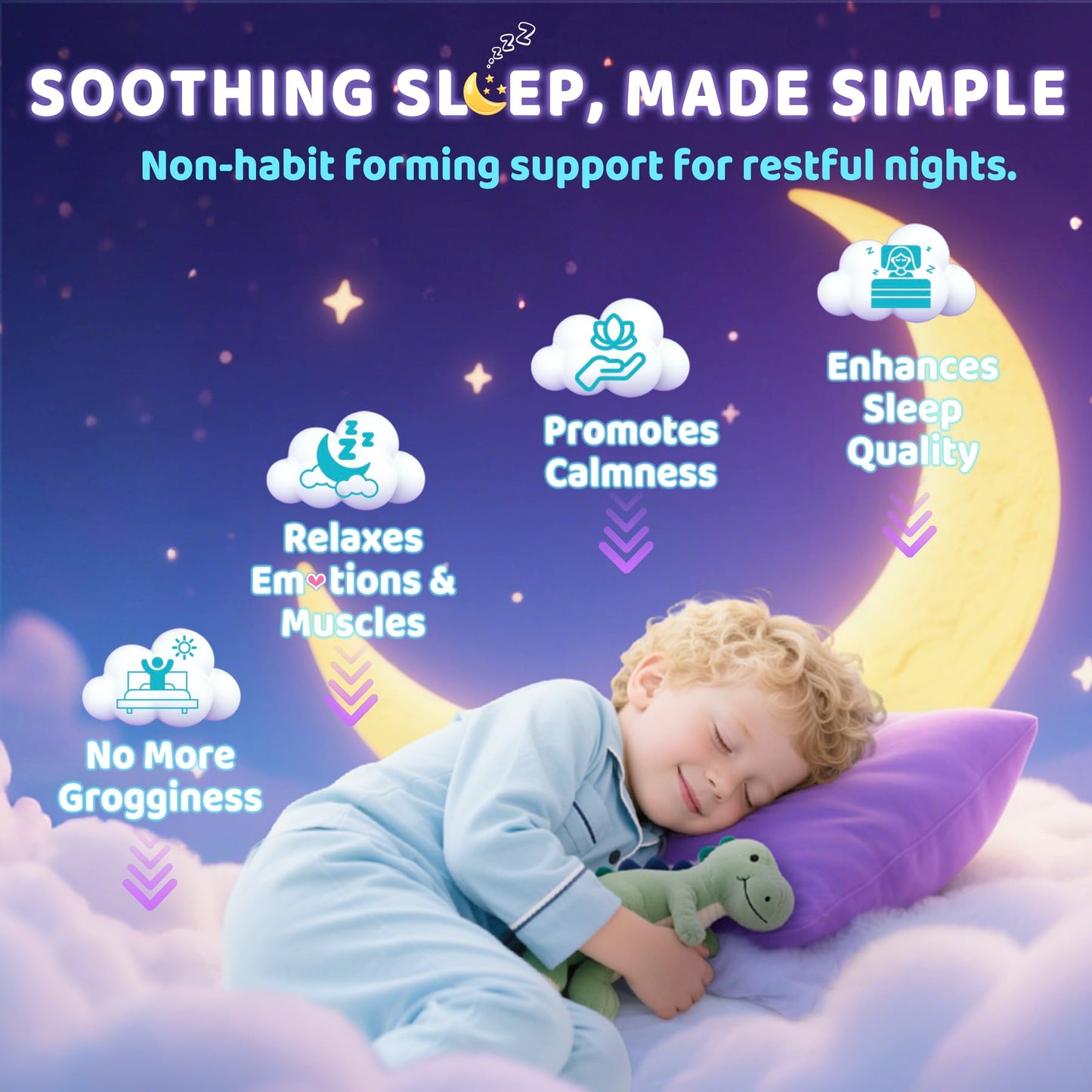 ELLAMENTZ Kids Sleep Gummies, Gummy, 60 Count