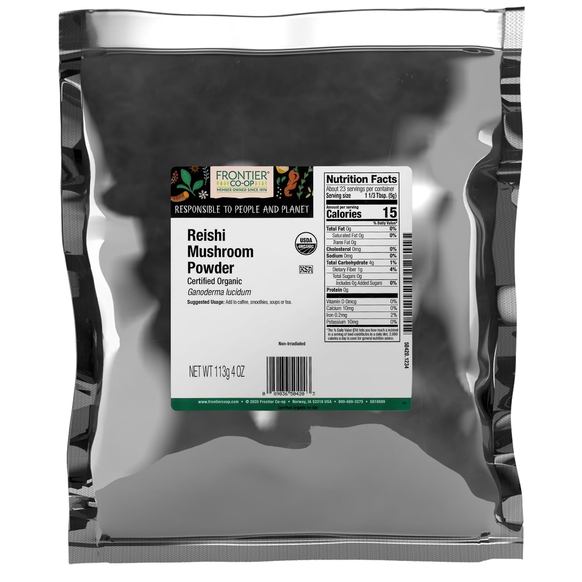 Frontier Co-op Premium Organic Reishi Mushroom Powder 4 Ounce