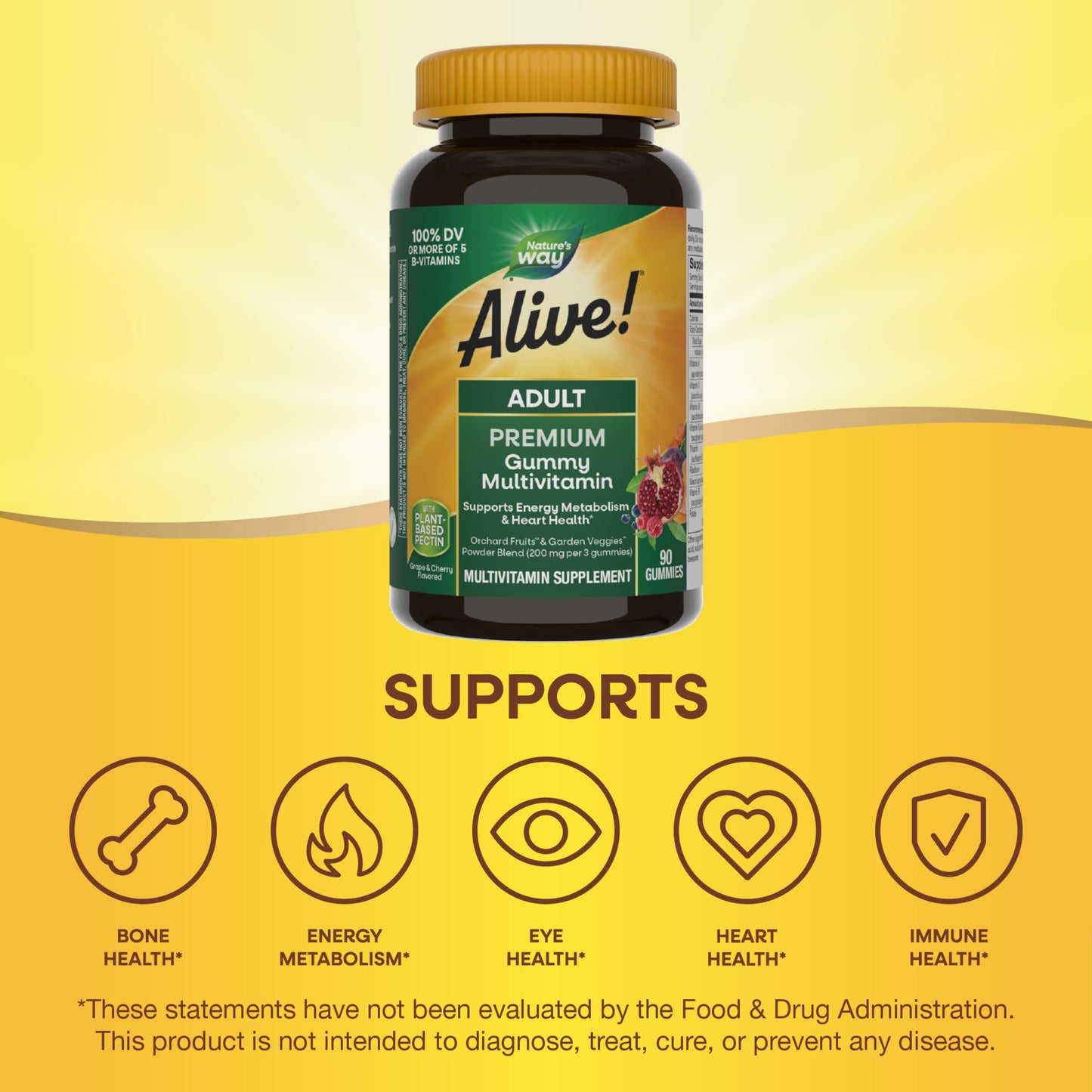 Nature's Way Alive! Adult Premium Multivitamin Gummy, 90 Gummies