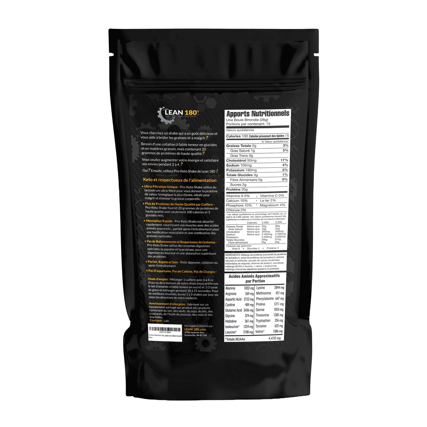 Lean 180 Pro Keto Shake Salted Caramel Powder 13.75 oz