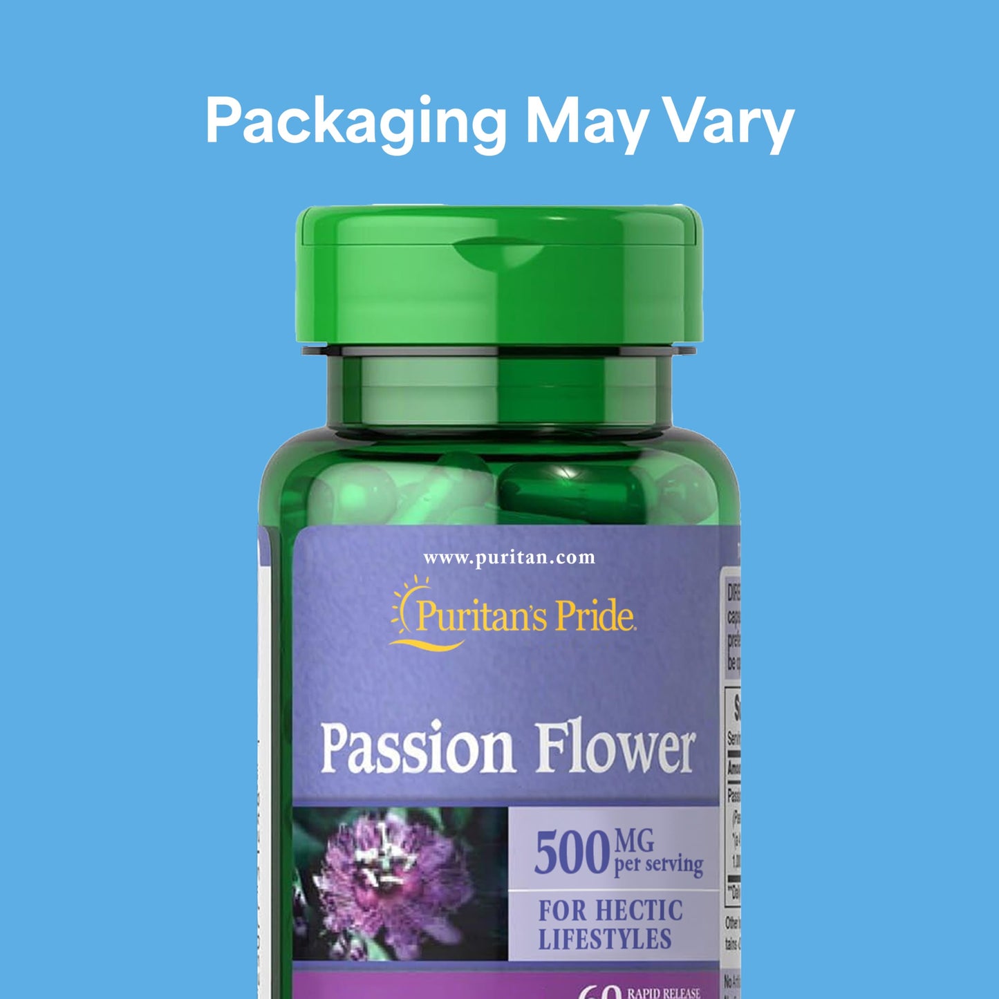 Puritan's Pride Premium Passion Flower Extract Capsules 250 mg, 60 Count