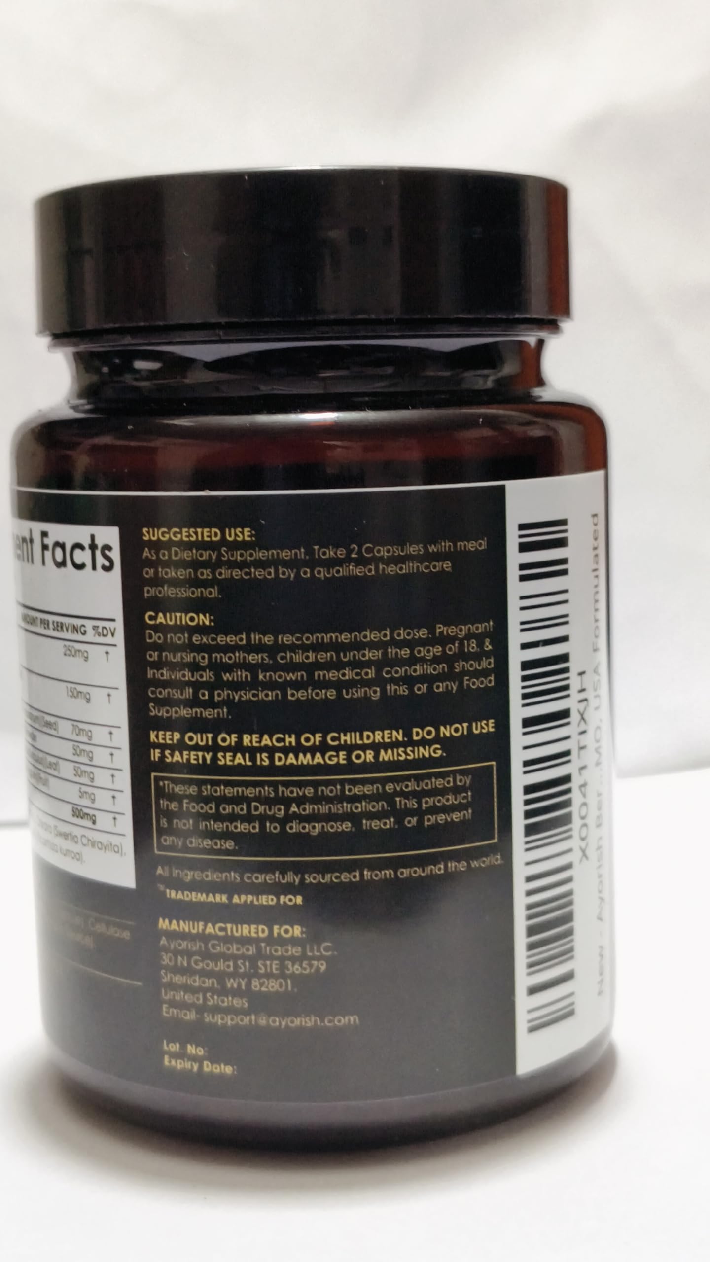 Ayorish Berberine with Ceylon Cinnamon, Milk Thistle & Turmeric, 120 Capsules