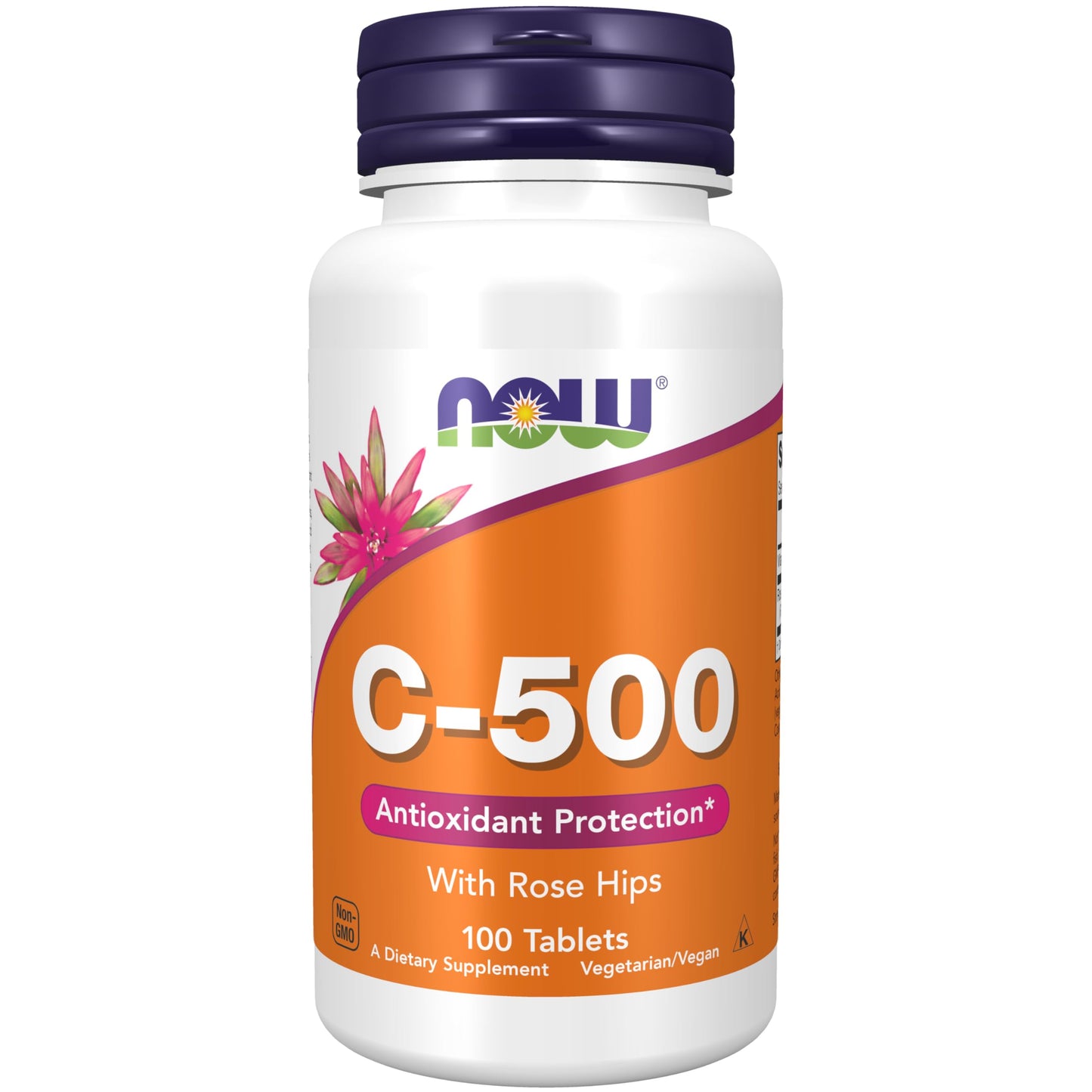 NOW Foods Vitamin C-500 with Rose Hips, Antioxidant Protection, 100 Tablets