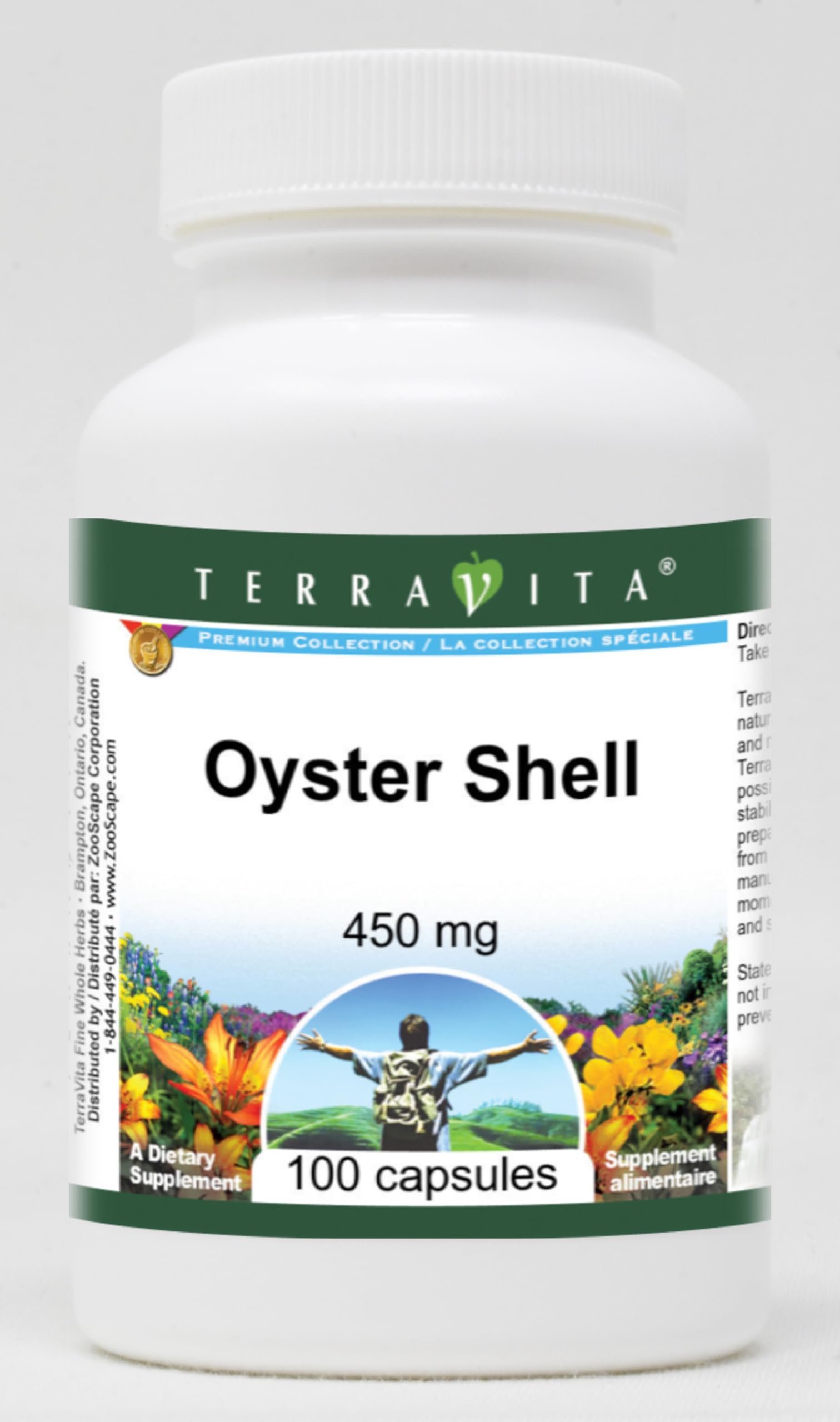 Terravita Oyster Shell 450 mg Capsules, 100 Count