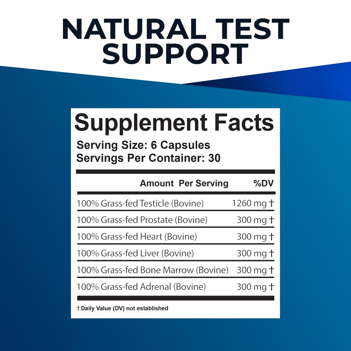 Ultimate Male Optimization 100% Grass Fed Beef Organ Supplement, 180 Capsules