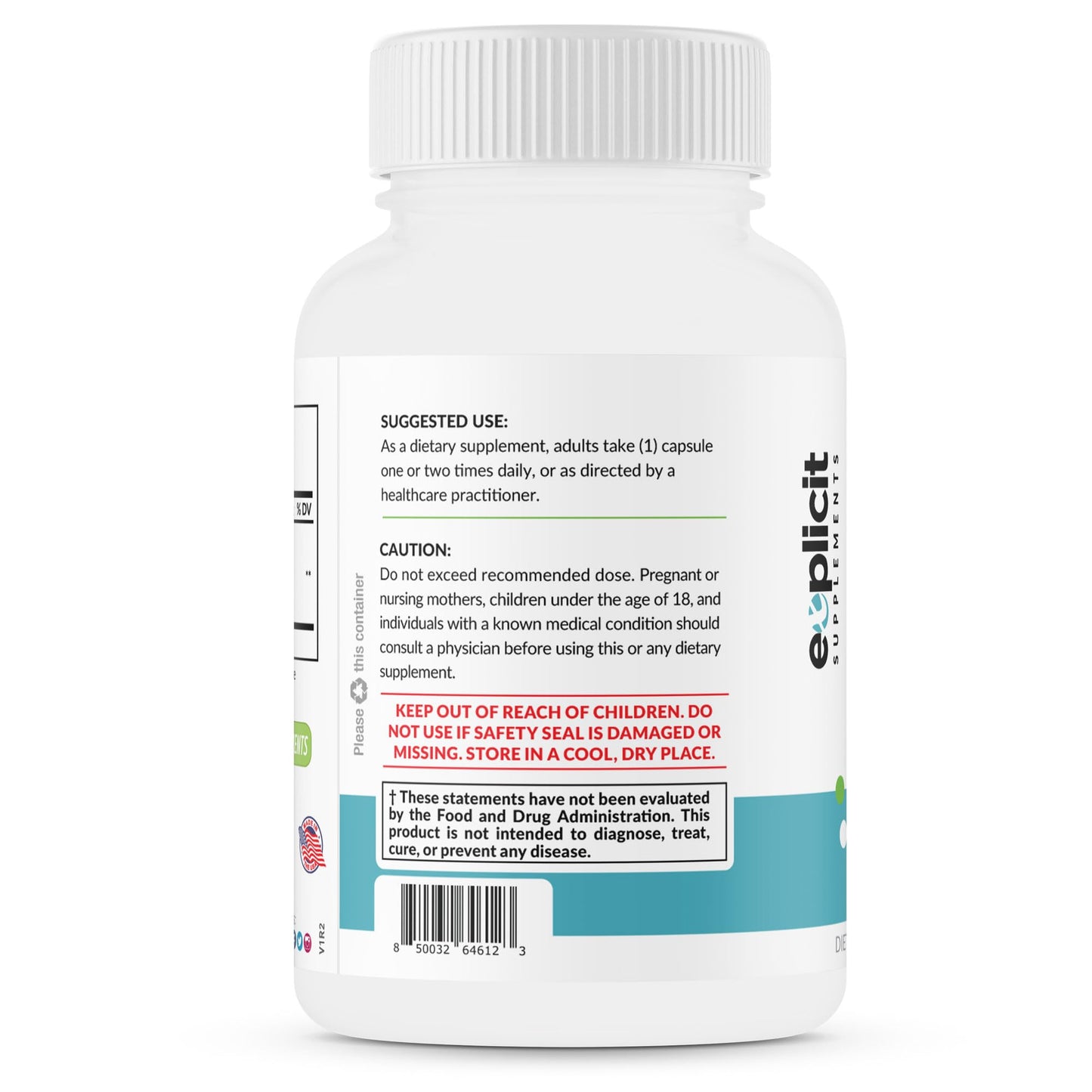 eXplicit Supplements S-Acetyl Glutathione SAG 300mg Per Dose Capsules, 60 Count