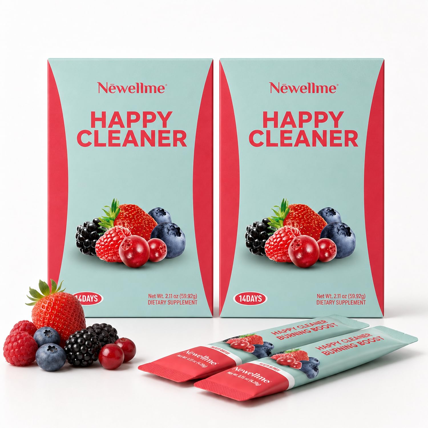 NEWELLME Happy Cleaner Greens Superfood Powder, 28 Count
