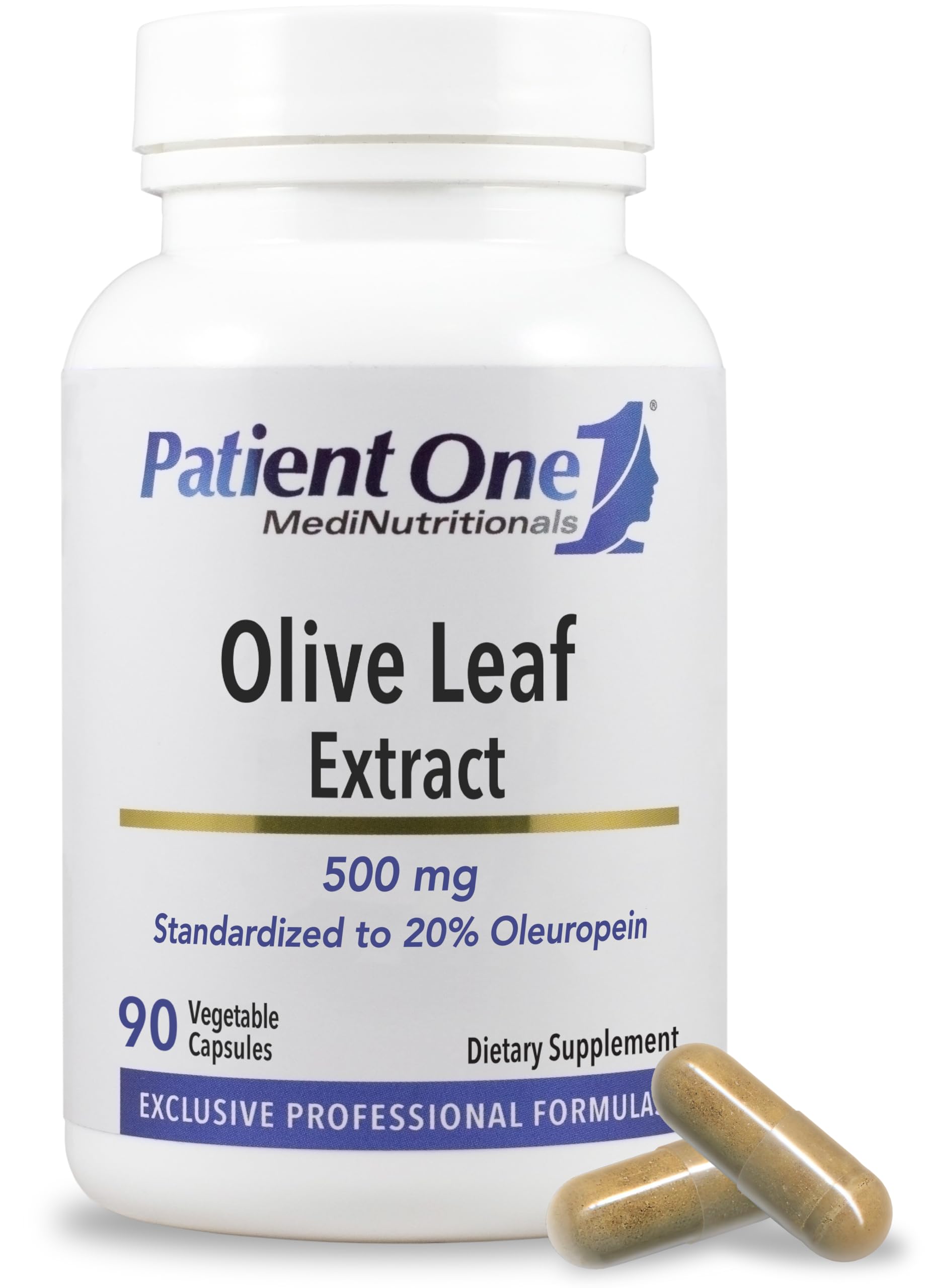 Patient One Olive Leaf Extract 500 mg Capsules, 90 Capsules