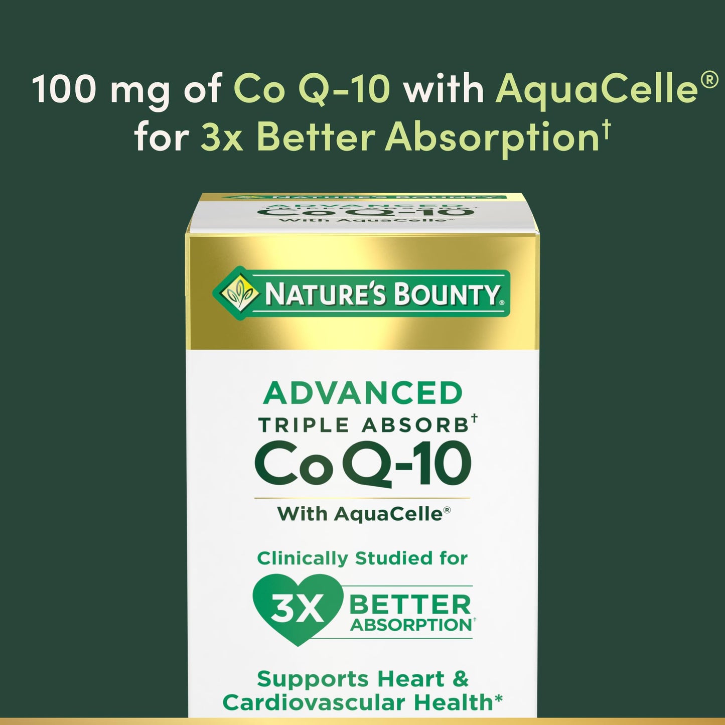 Nature's Bounty Co Q-10 Advanced Triple Absorb Softgels, 90 Count