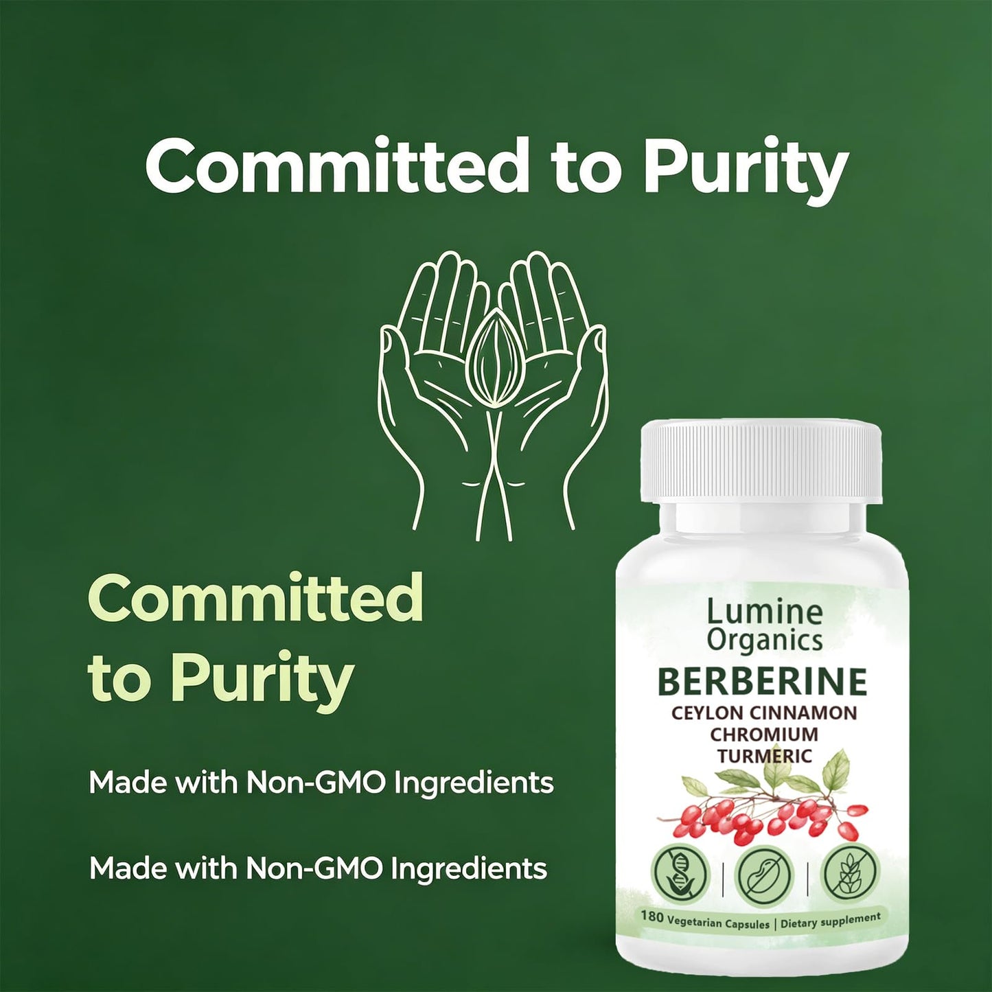 Lumine Organics Berberine 4 in 1 Complex Capsule, 180 Capsules