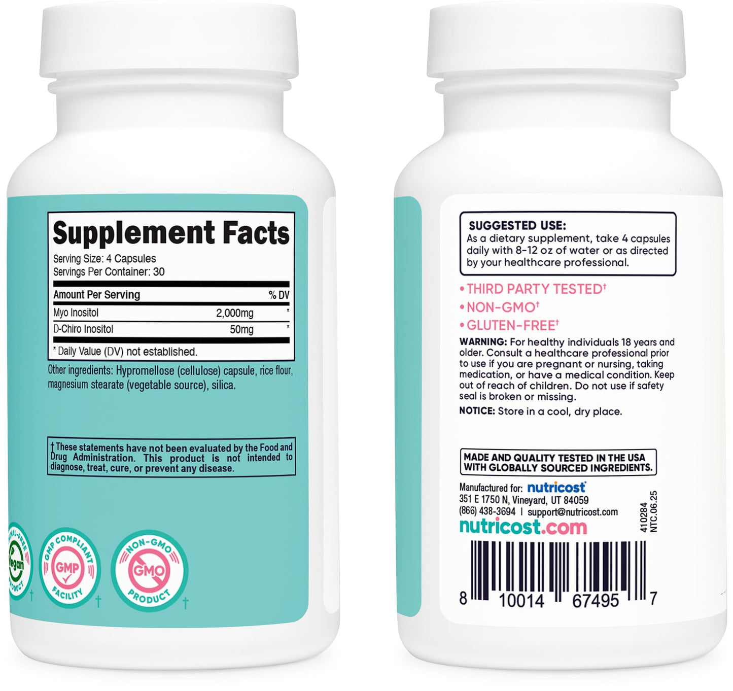 Nutricost Myo Inositol & D-Chiro Inositol for Women 120 Capsules