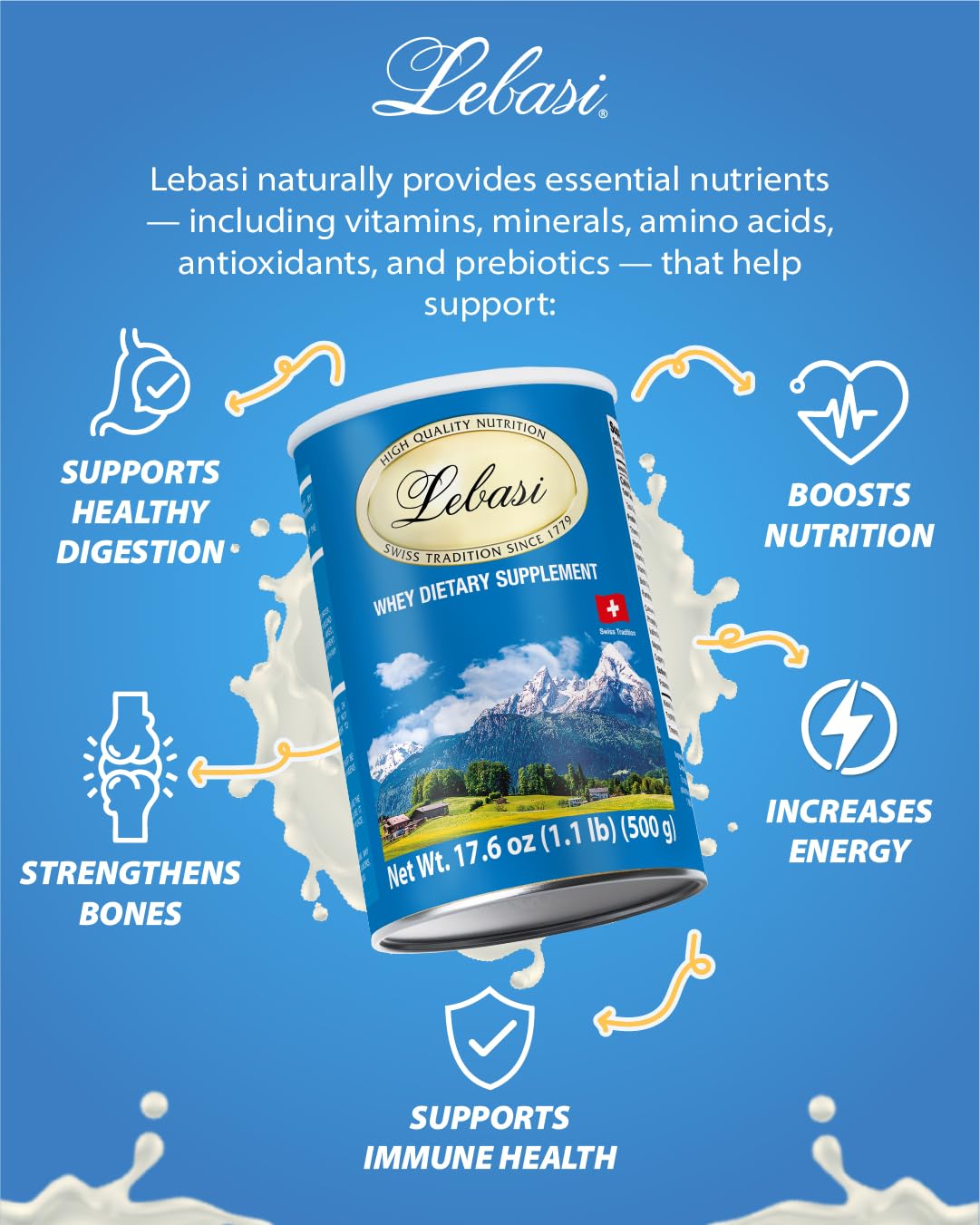 LEBASI Whey Protein Powder 17.63 oz
