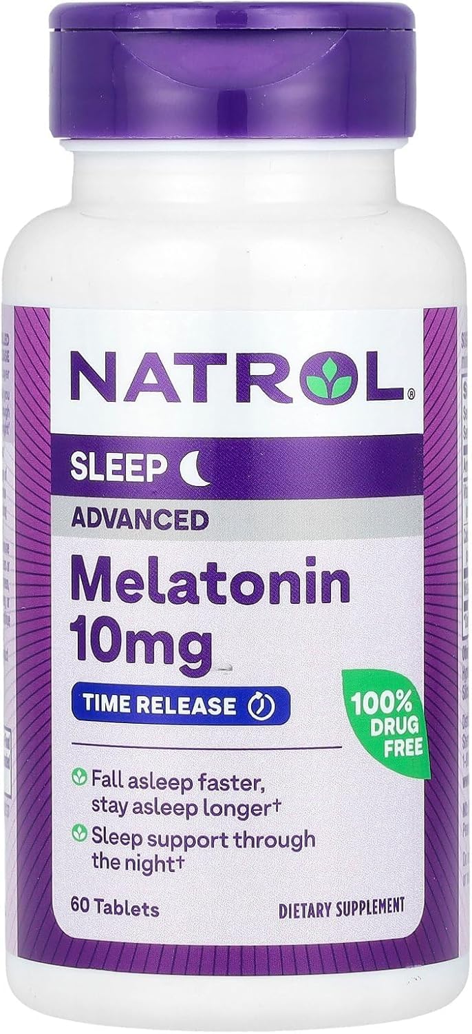 Natrol Advanced Sleep Melatonin Tablets, Maximum Strength 10 mg, 180 Tablets