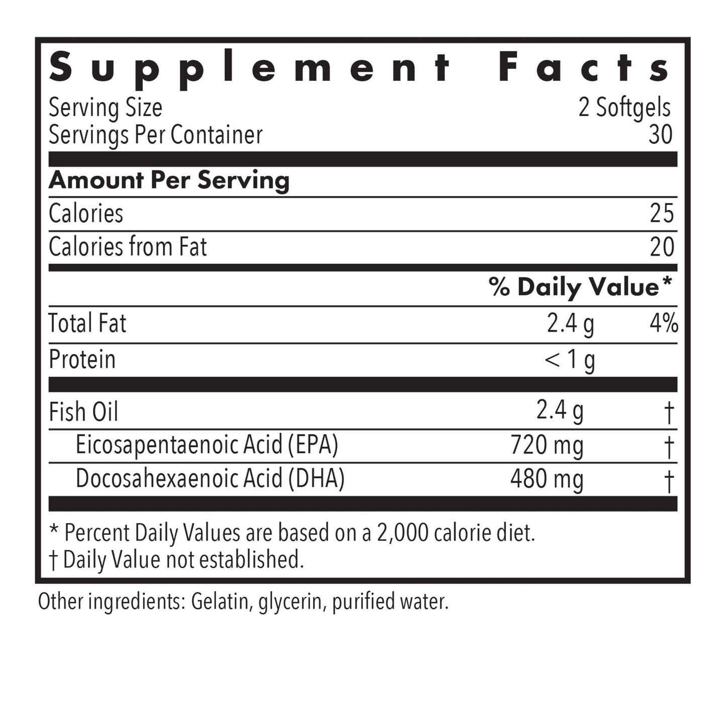 Allergy Research Group ARG Super EPA 720 mg EPA & 480 mg DHA Concentrated Omega-3 Fish Oil 60 Capsules