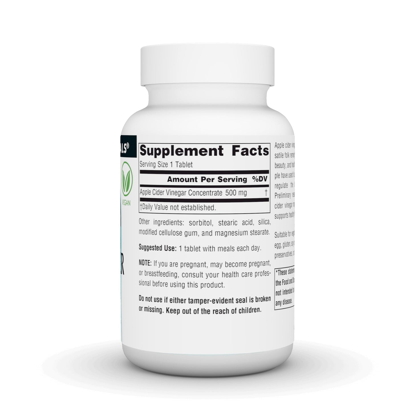 Source Naturals Apple Cider Vinegar 500 mg Dietary Supplement Tablets, 90 Count