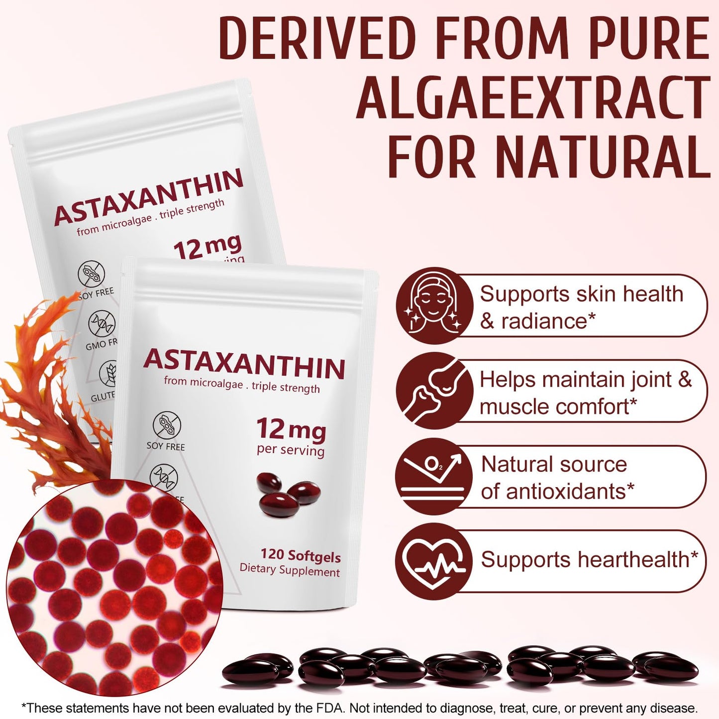 Vortexonix Astaxanthin 12mg Softgels, 240 Count