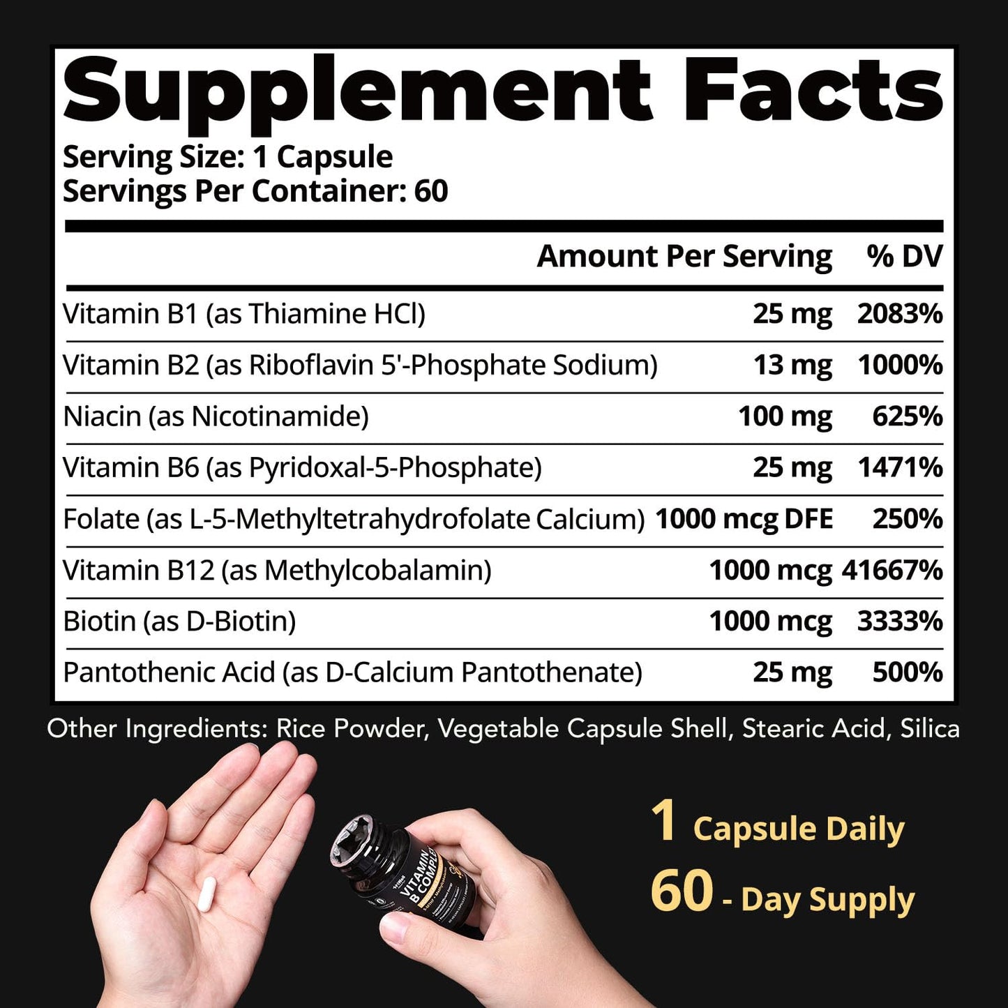 HiWell Absorfyx Methylated Vitamin B Complex with Methylfolate & Methyl B12 60 Capsules