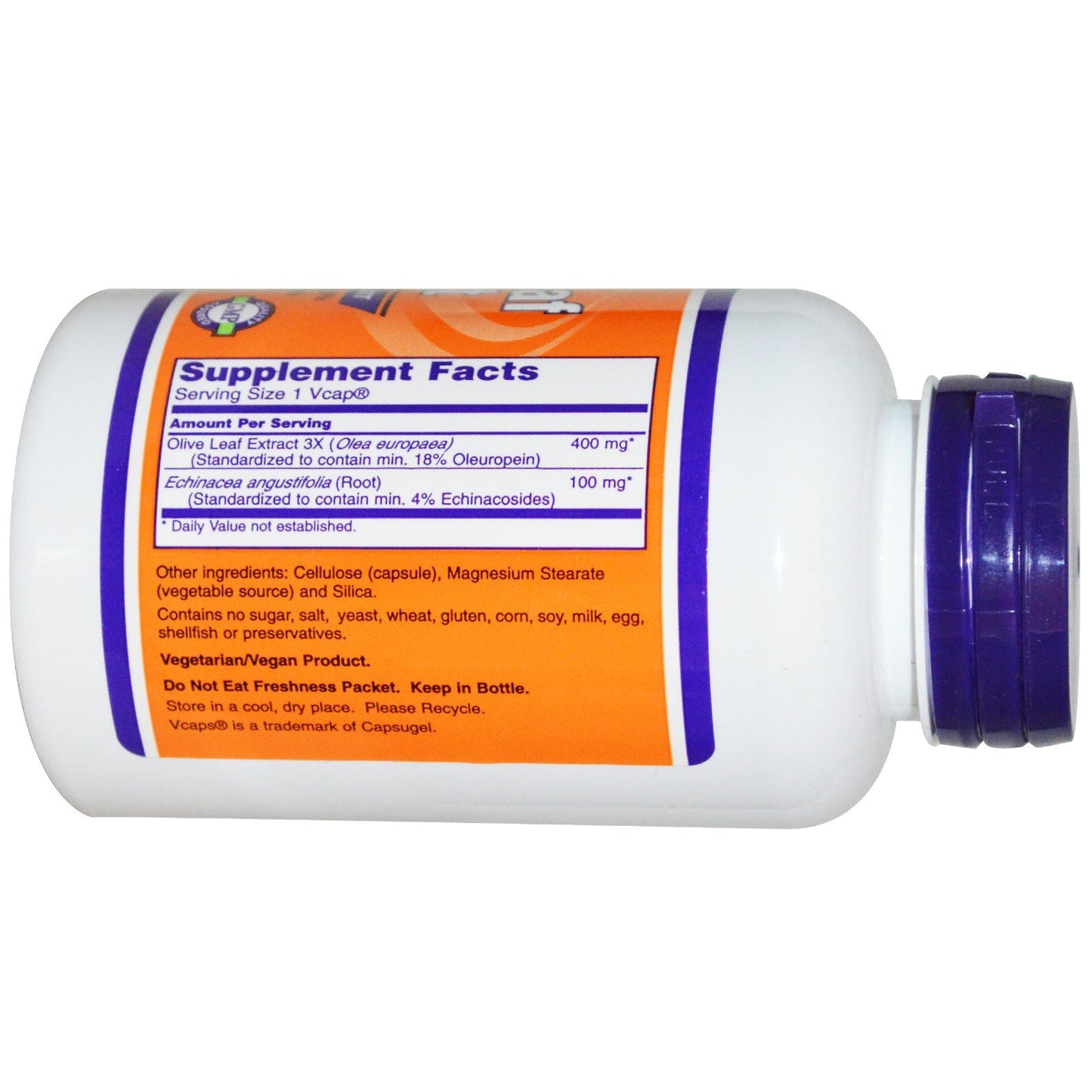 NOW Foods Olive Leaf Extract with Echinacea Capsules Pack of 2