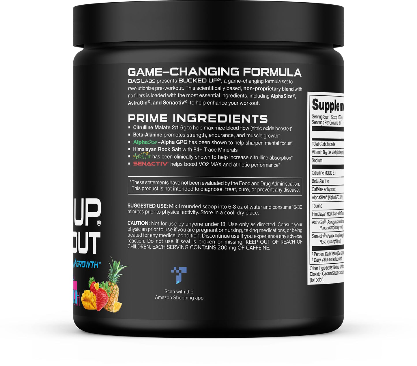 Bucked Up Pre Workout South Beach Powder, 12.5 oz