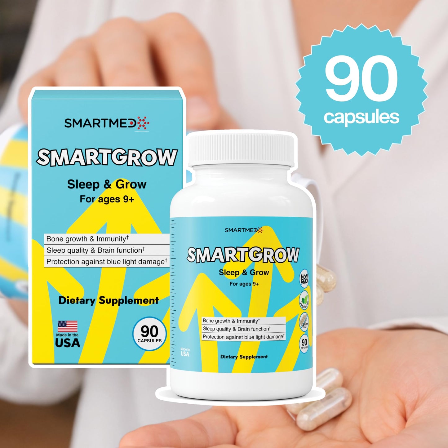 SMARTMED SmartGrow Premium Growth Formula for Teens 180 Capsules