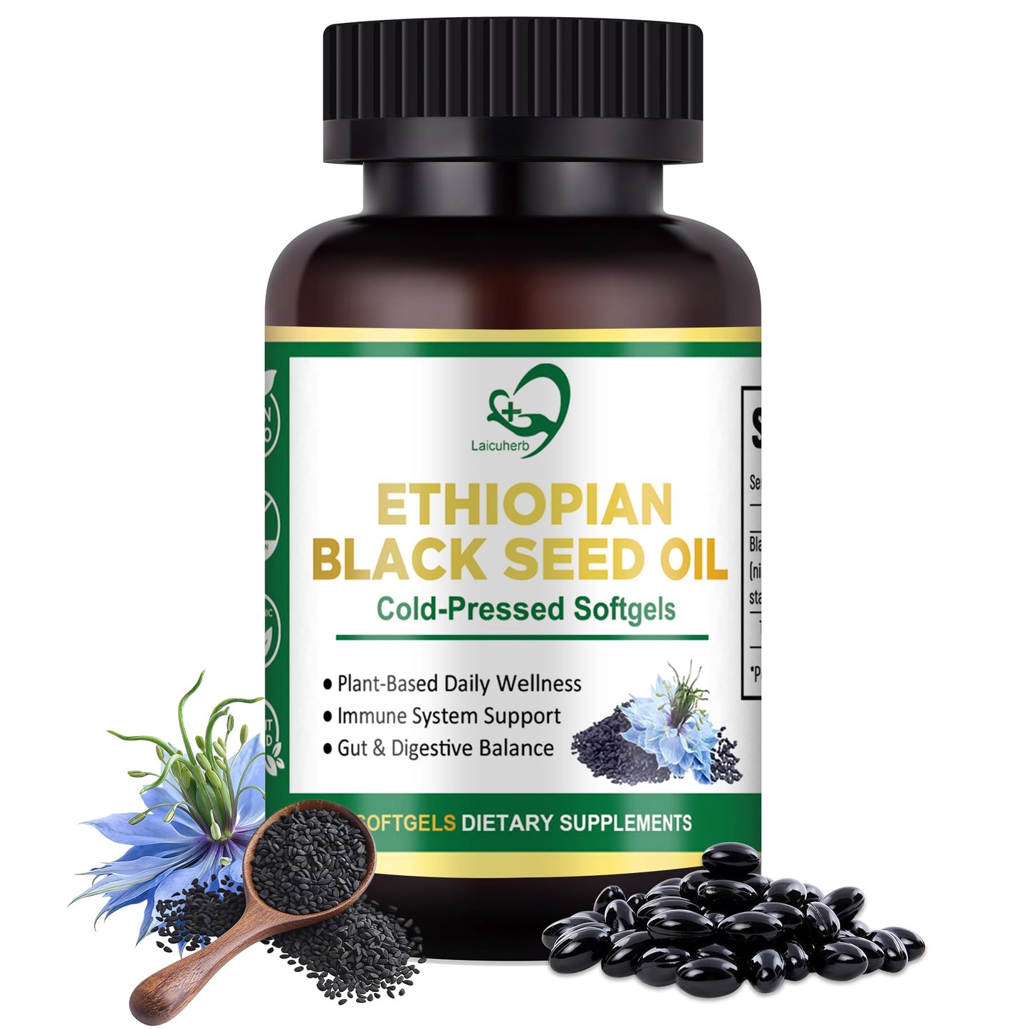 Laicuherb Organic Black Seed Oil Softgels 90 Count