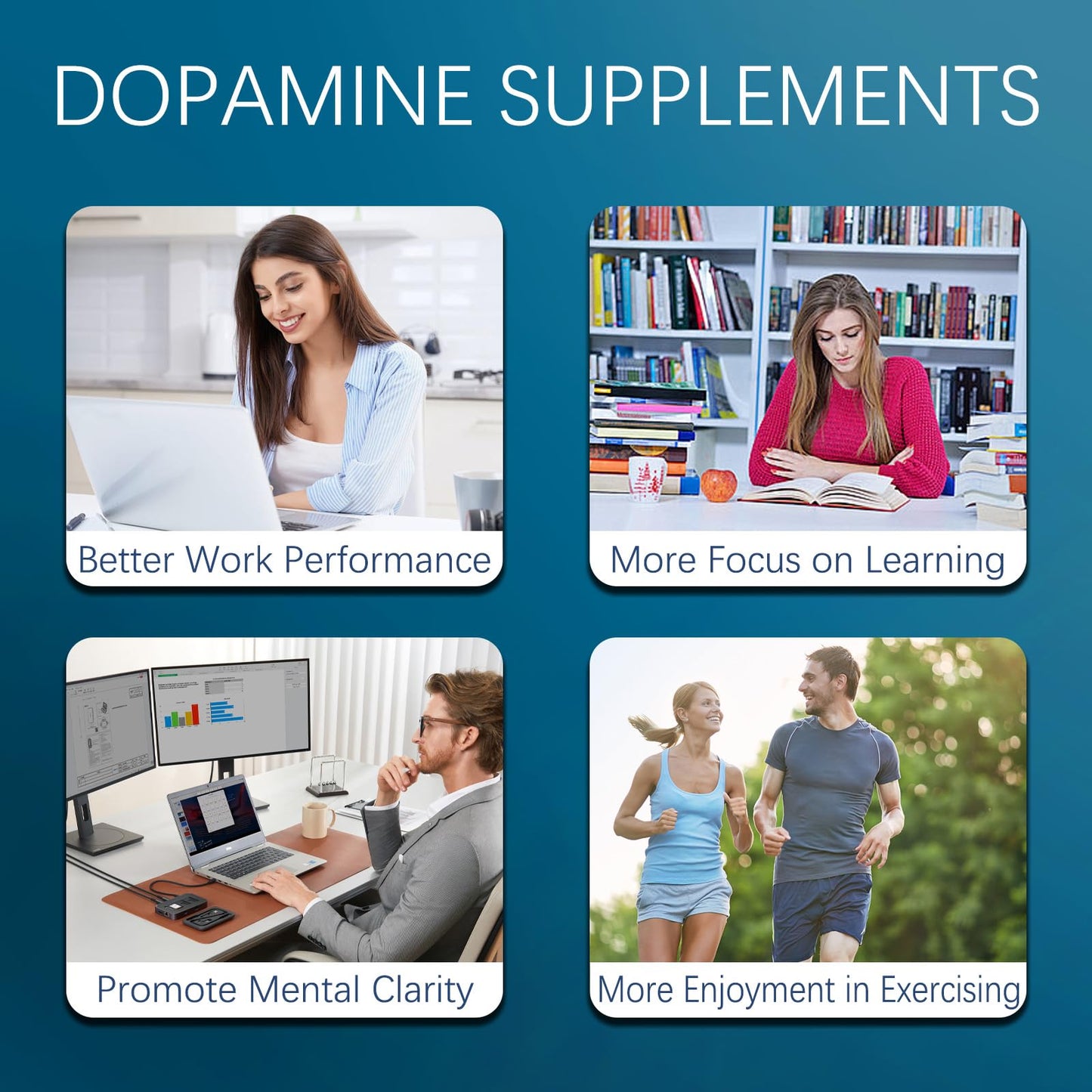 CellJuvMax Dopamine Brain Food Supplement - Enhanced Focus & Mental Clarity, Brain Energy & Neurotransmitter Support, 60 Capsules