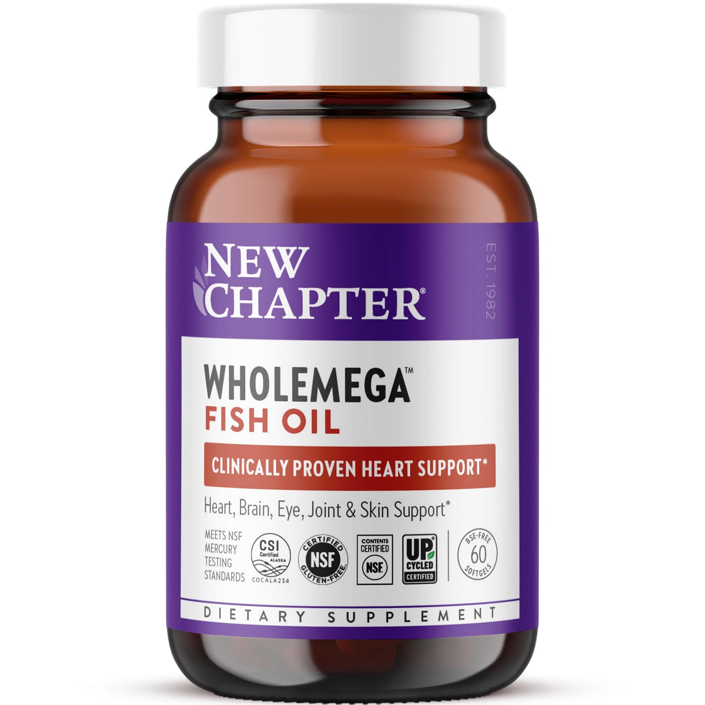 New Chapter Wholemega Fish Oil Supplement Softgel 60 Count