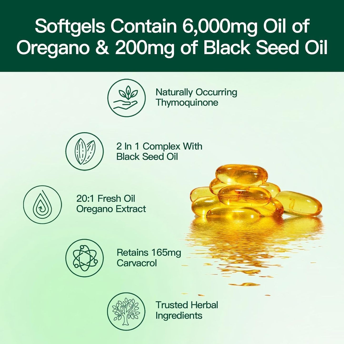 VivoNu Oil of Oregano with Black Seed Oil Capsules, 900 Count
