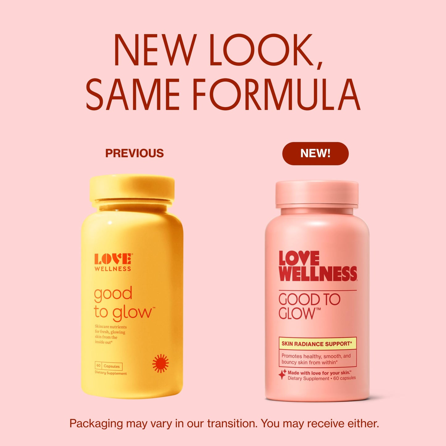 Love Wellness Good to Glow Collagen Supplement Capsule, 60 Count