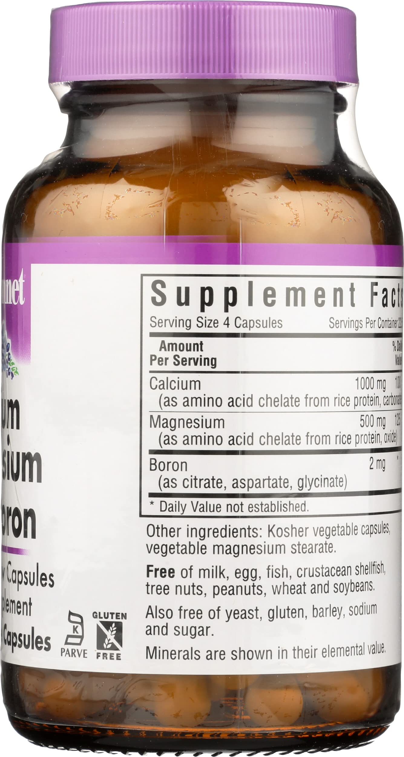 BlueBonnet Calcium Magnesium Plus Boron Vegetarian Capsules, Capsule, 90 Count