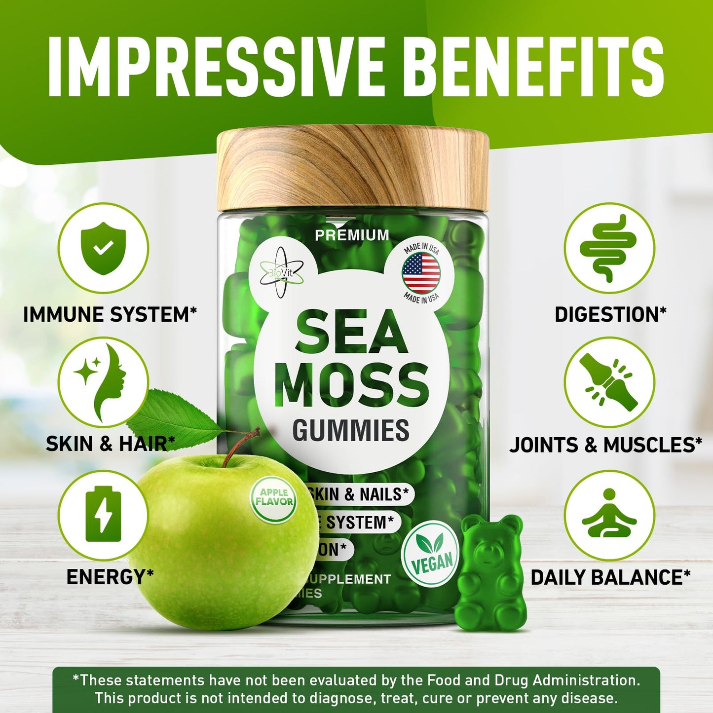 BioVit Sea Moss Gummies 60 Count