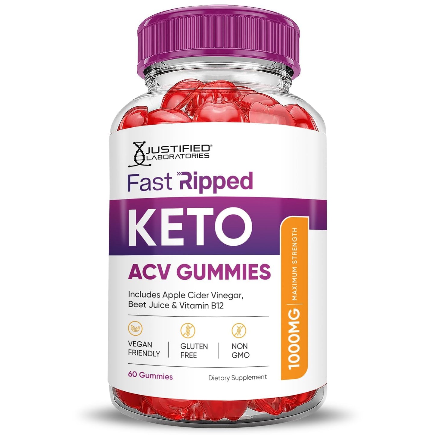 Justified Laboratories Fast Ripped Keto ACV Gummies 120 Gummies