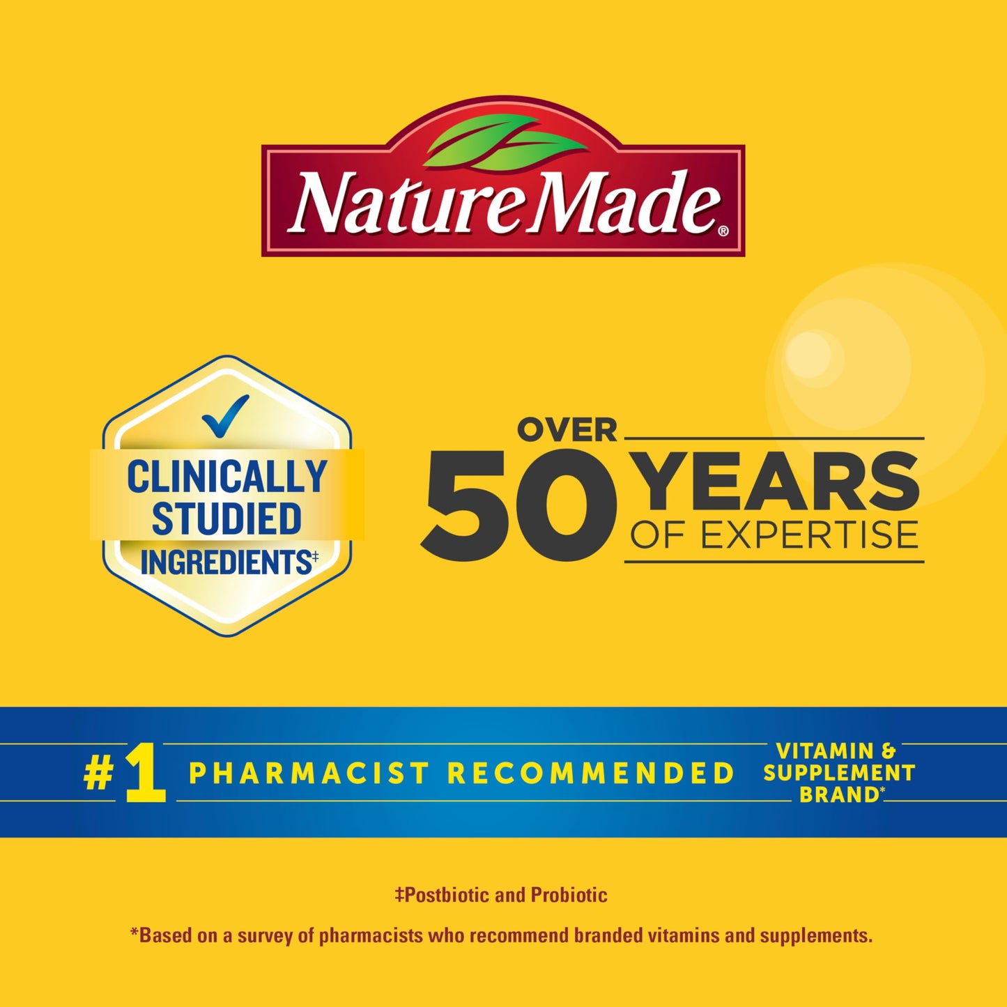 Nature Made Triple-Action Biotics Prebiotic Fiber Gummies, 100 Gummies