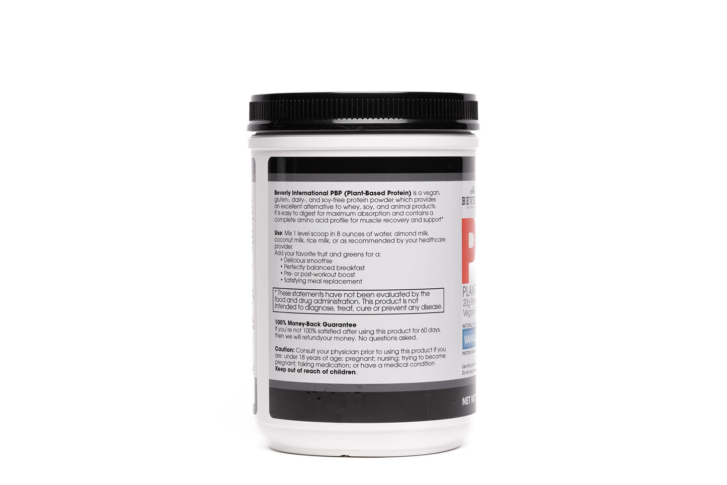 Beverly International PBP Plant Based Protein Powder, Vanilla, 16 Servings