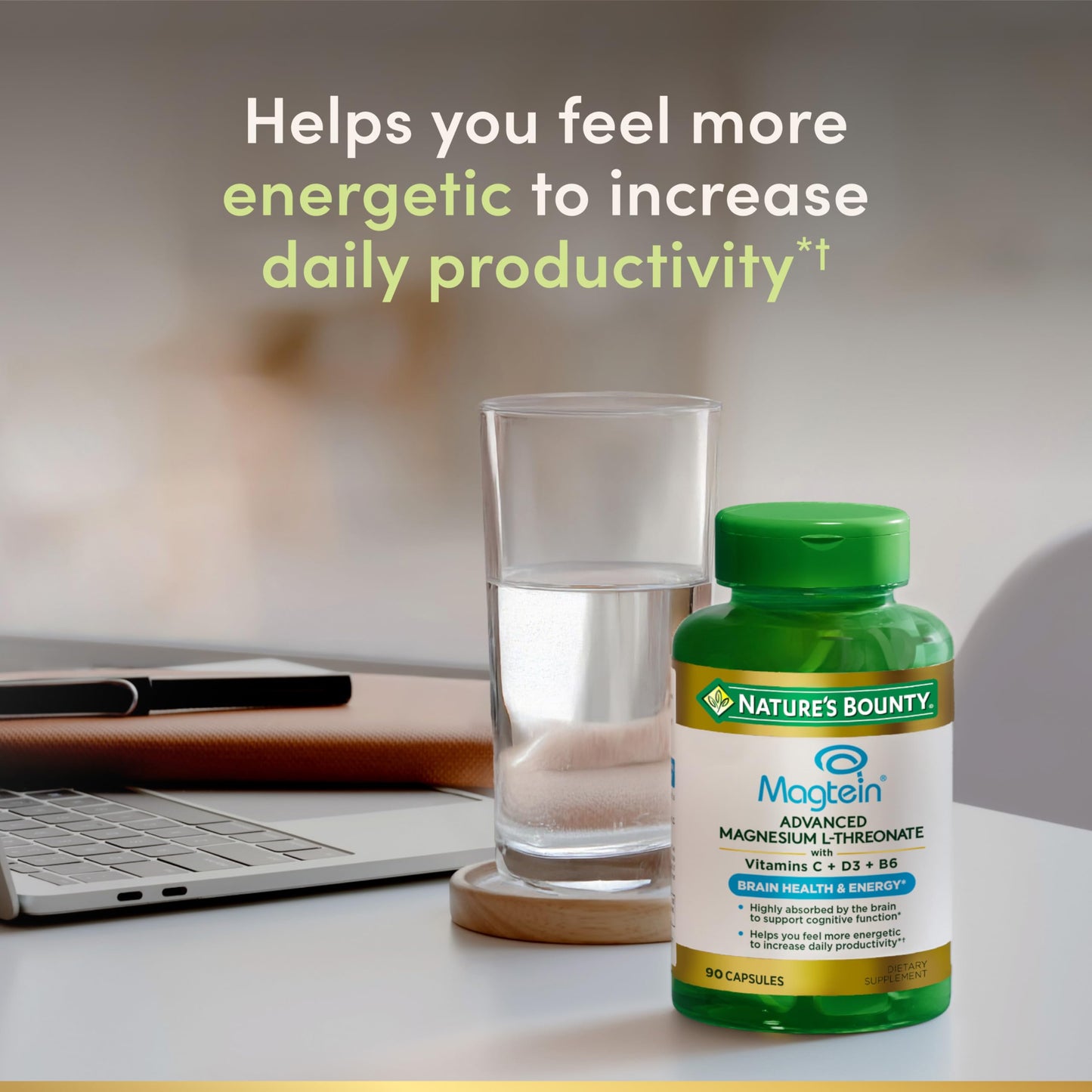 Nature's Bounty Magnesium L-Threonate Capsule, 90 Count