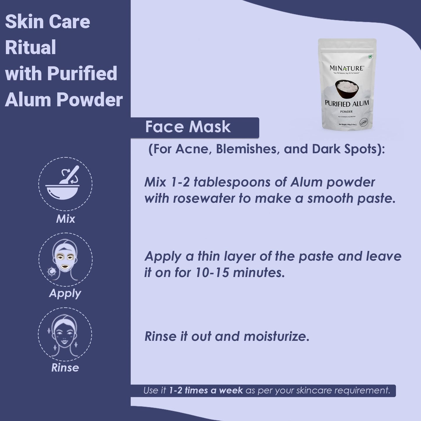 minature Mi Nature Alum Powder Potassium (Fitkari/Phitkari) - 3.53 oz