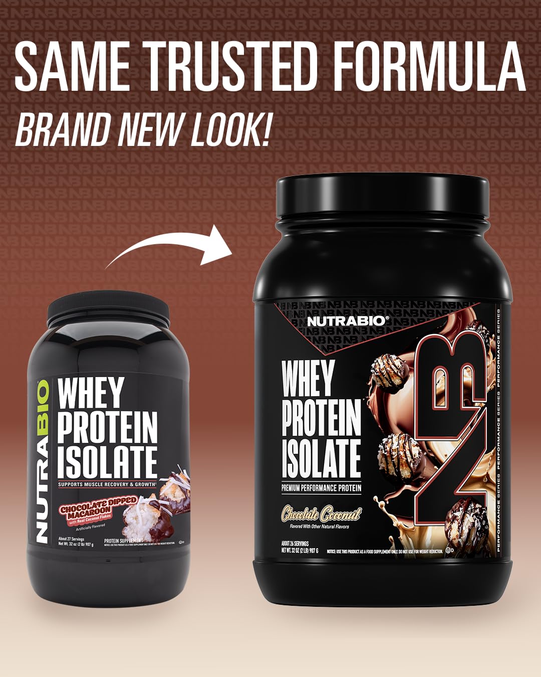 NutraBio 100% Whey Protein Isolate Protein Powder, 32