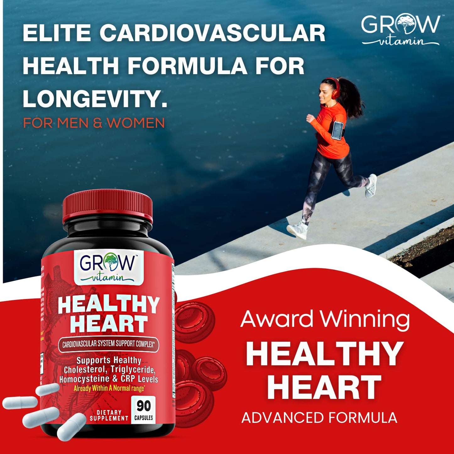Grow Vitamin Heart Support Capsule, 90 Count