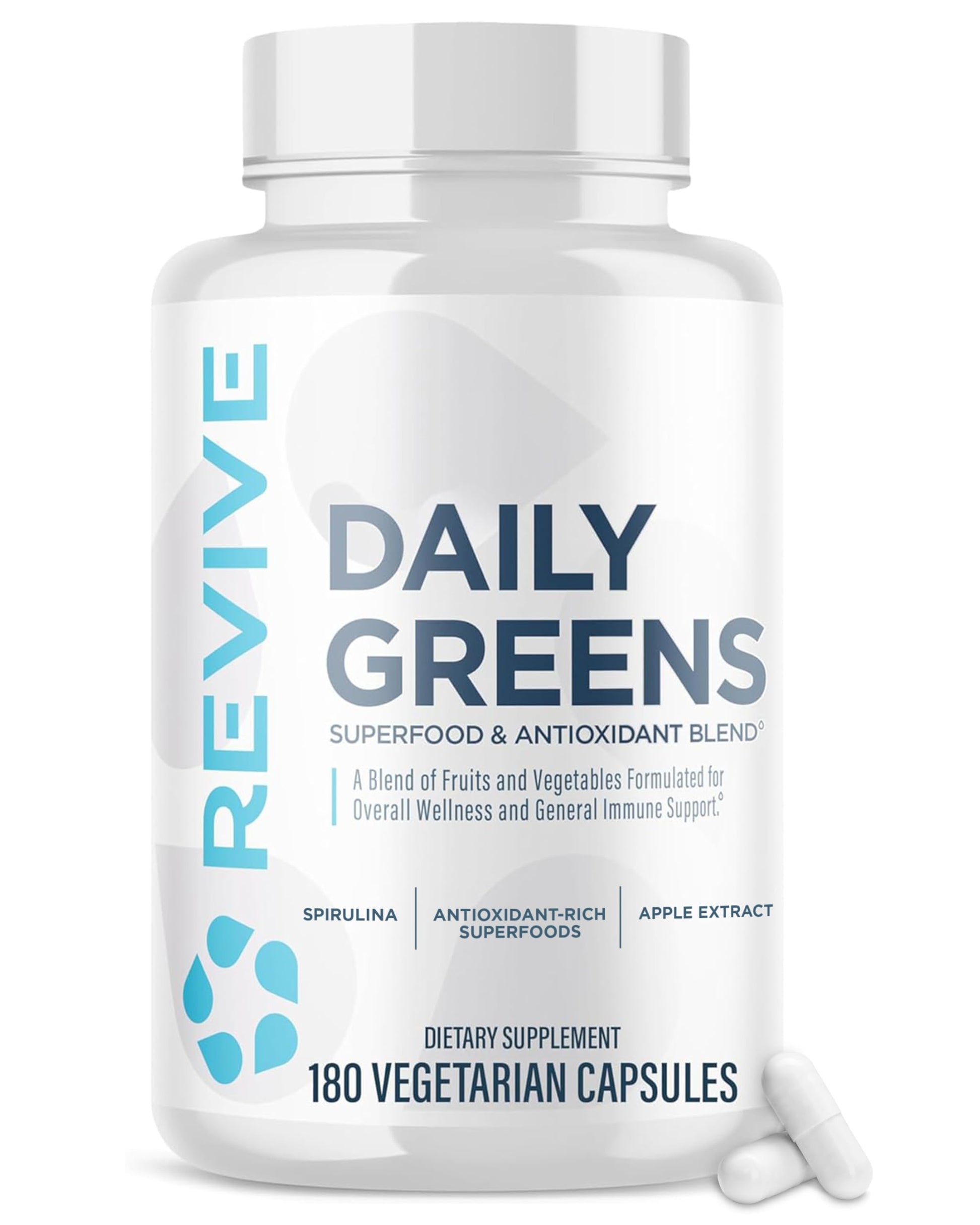 Revive MD Daily Greens Supplement for Men & Women 180 Capsules