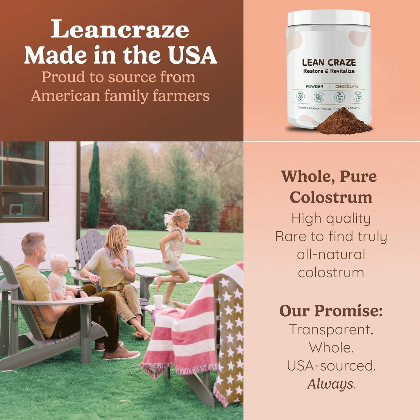 Leancraze Colostrum Powder 4.58 Ounce