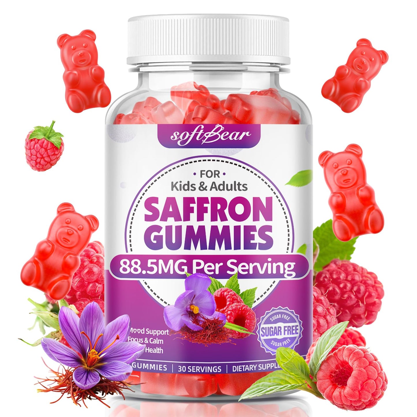 softbear Saffron Gummies Gummy 60 Count
