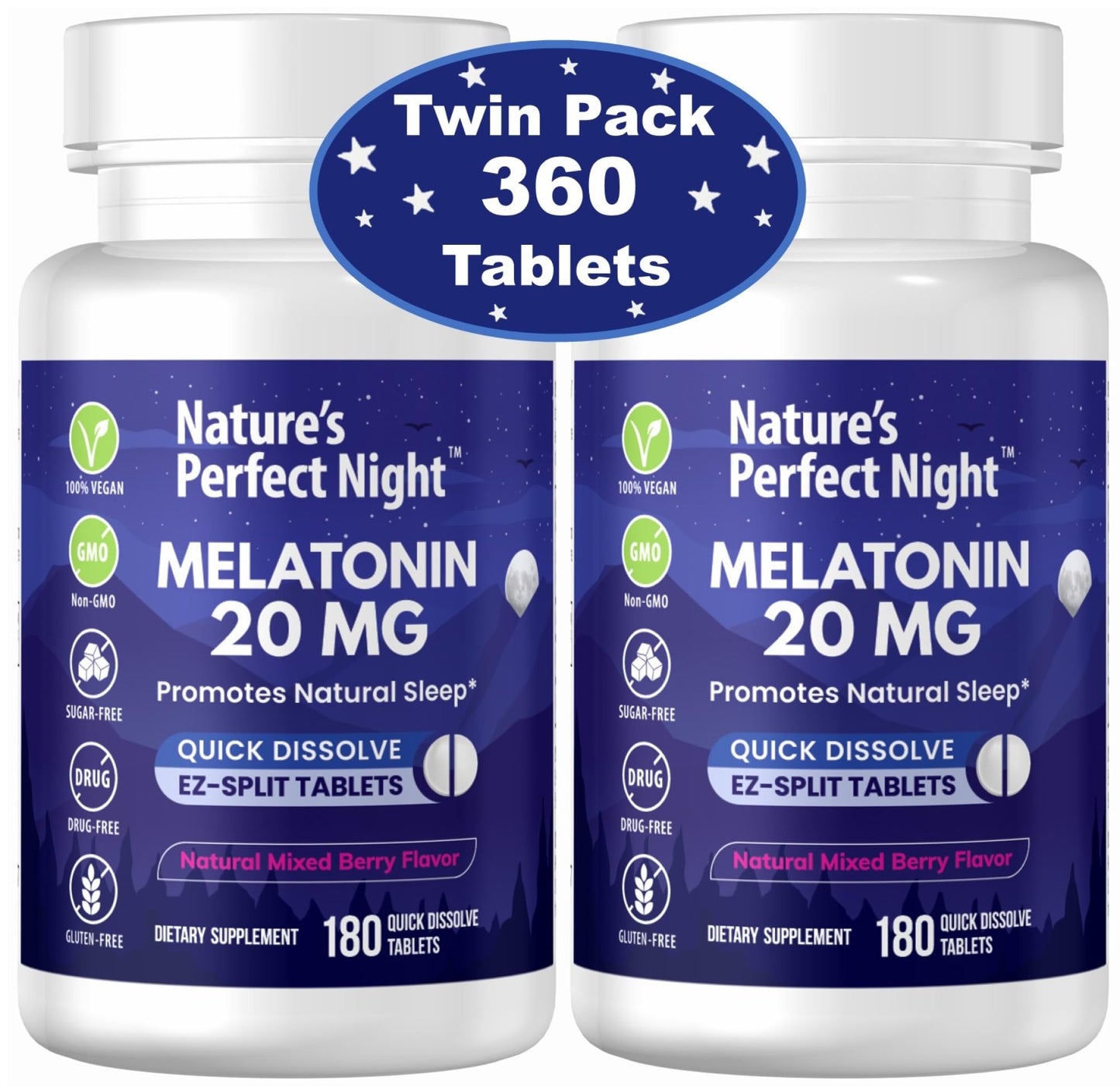 Nature's Perfect Night Melatonin 20mg Tablets, 360-Count