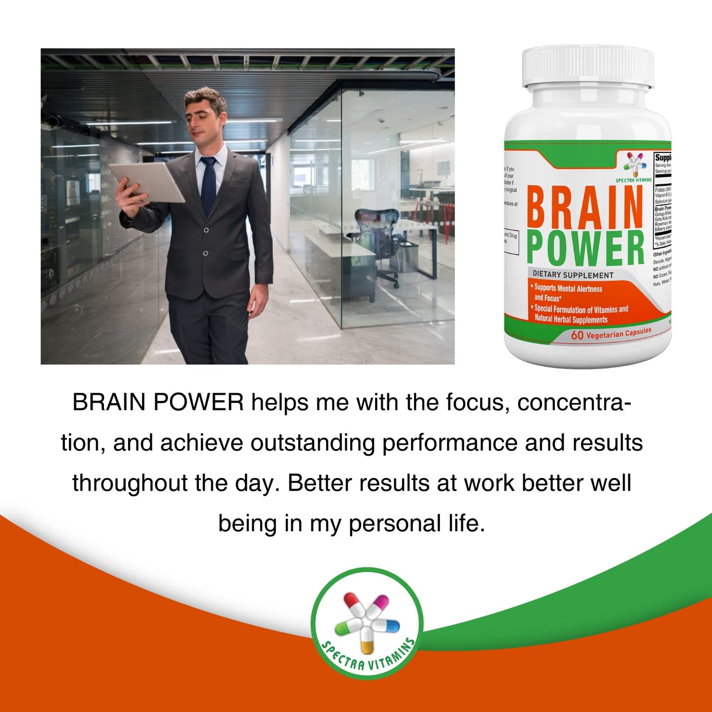 Spectra Vitamins Brain Power Capsule, 60 Capsules