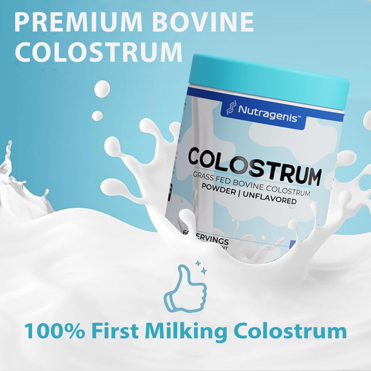 Nutragenis Colostrum Premium Powder for Gut Health, Immunity, Muscle Recovery & Bloating Relief, 4.23 Ounce