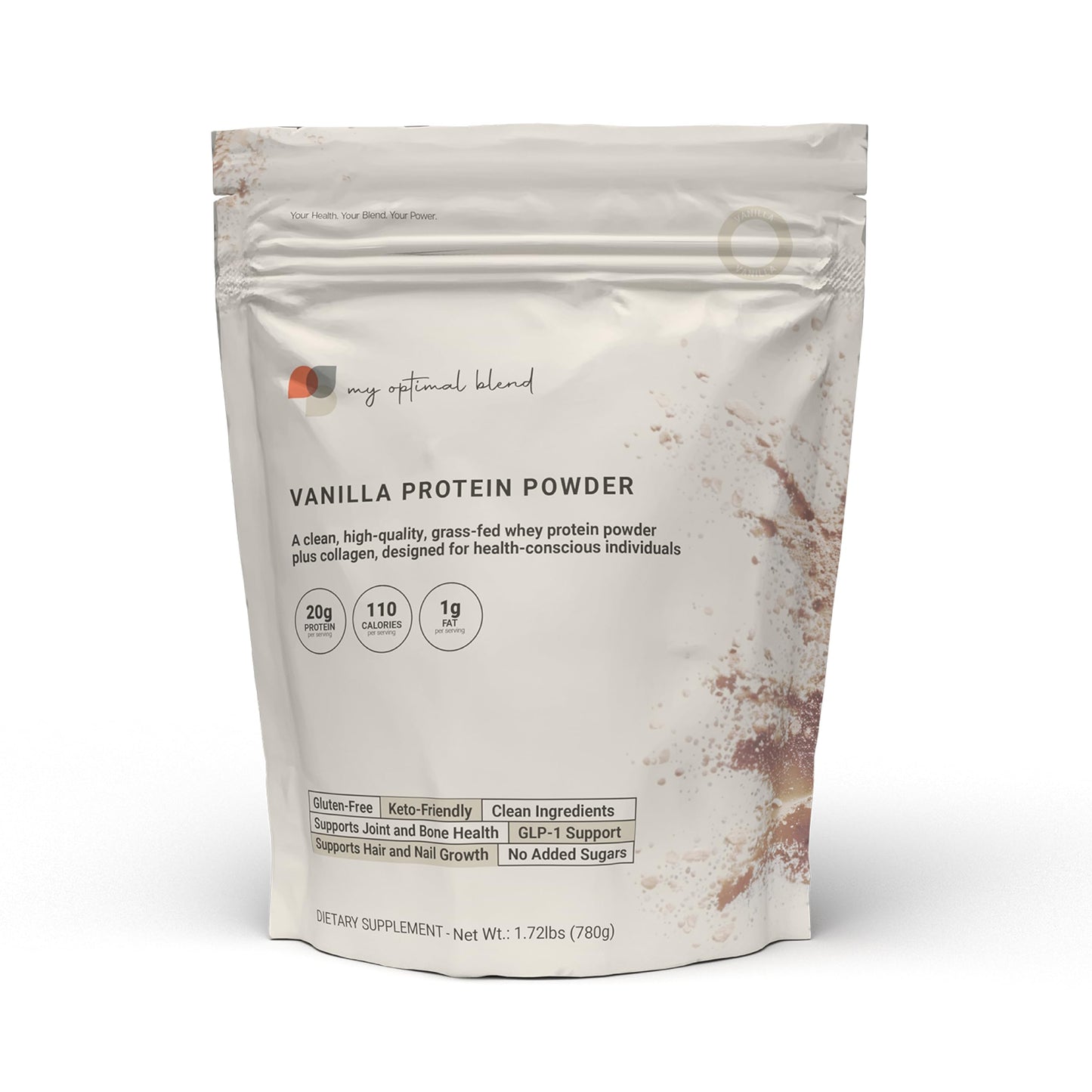 My Optimal Blend Vanilla Protein Powder, 100% Organic, Natural Vanilla Flavor, 27.52 oz