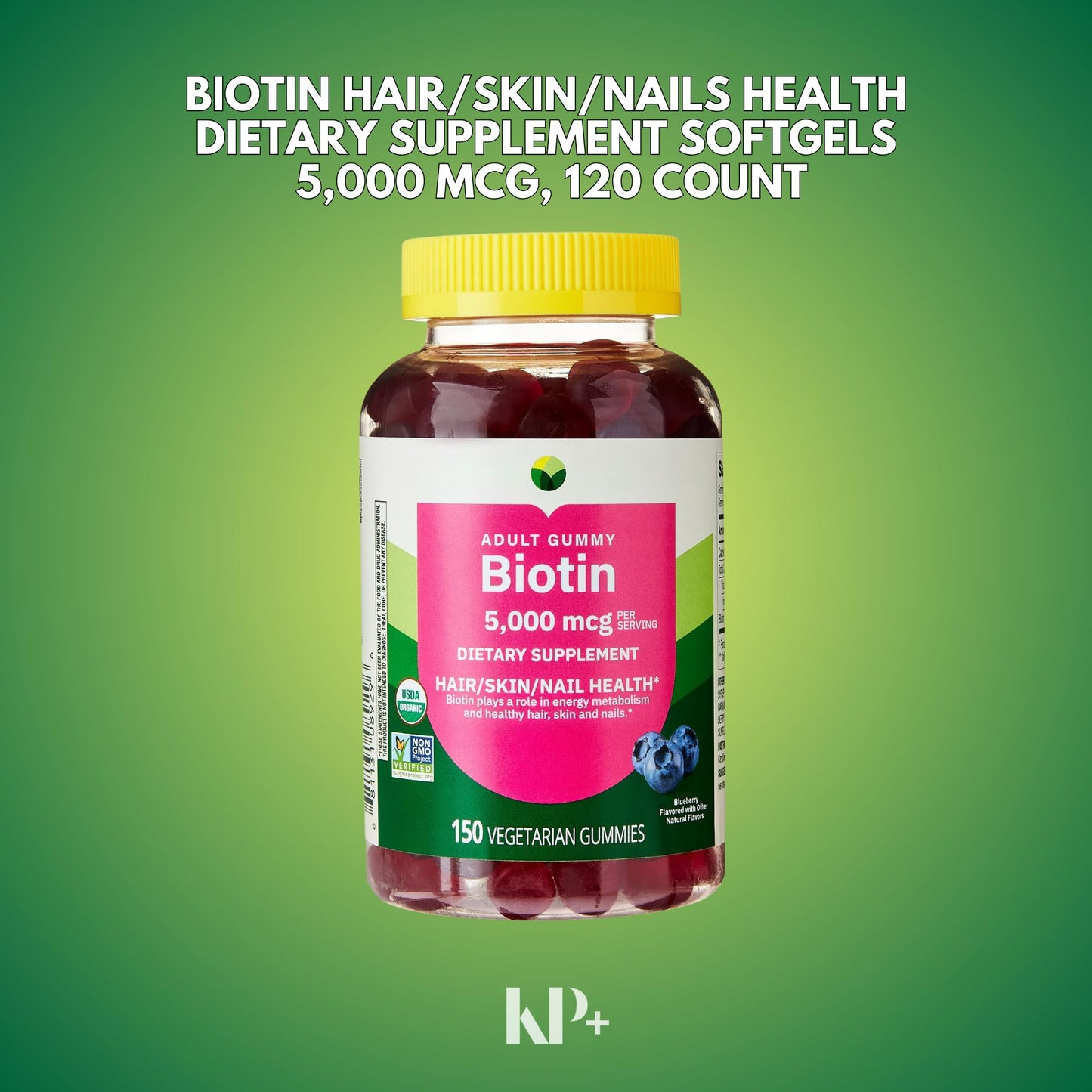 KP+ Biotin 5000 mcg Gummies 150 Count