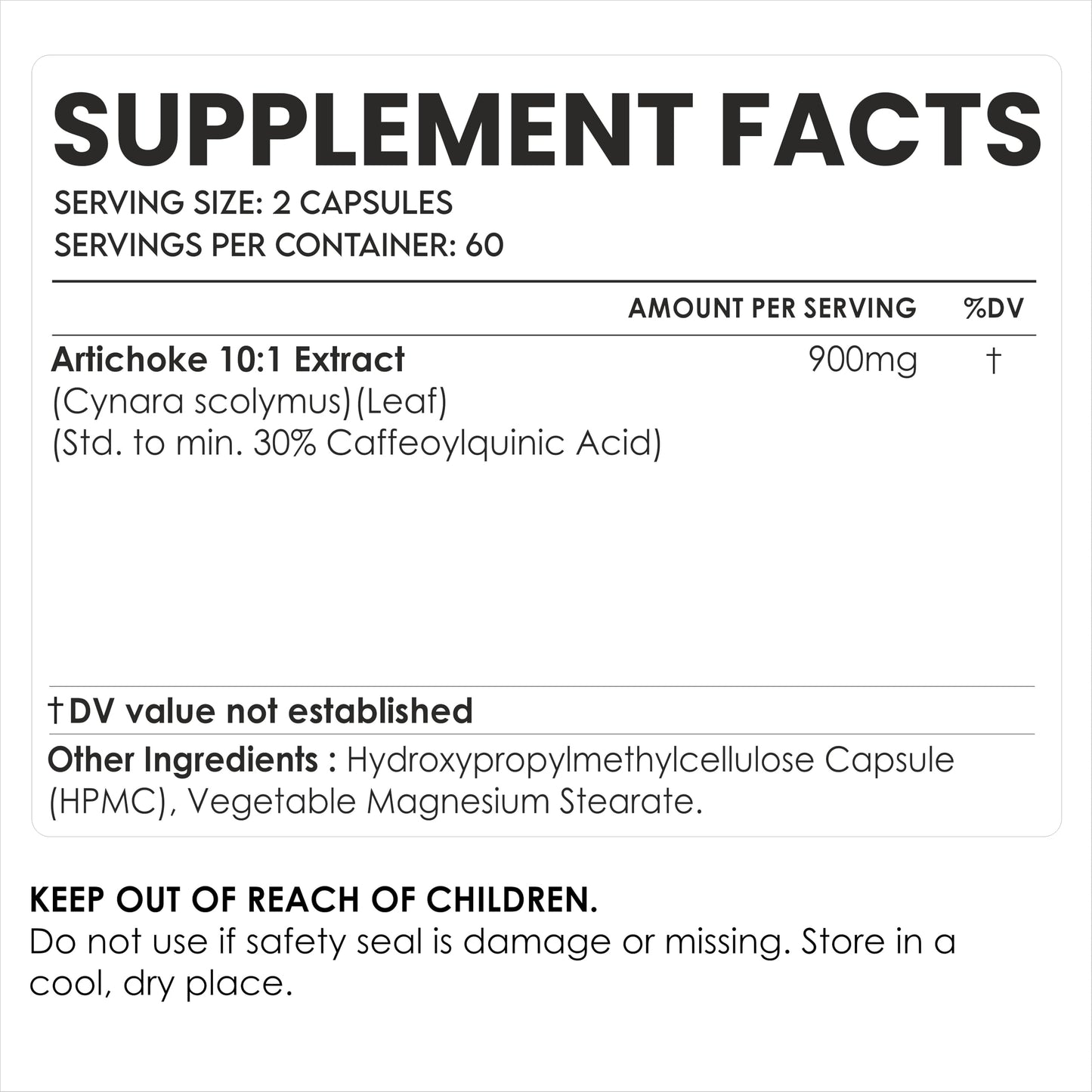 AMALTH Artichoke Leaf Extract 900 mg Capsules, 120 Count